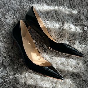 3.5 inch black point toe heels